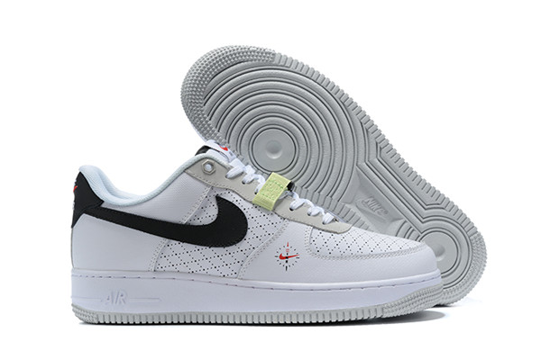 Women's Air Force 1 Low Top White/Black Shoes 083